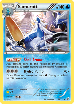 Samurott, Legendary Treasures #39, Pokémon TCG card