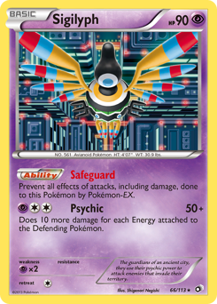 Sigilyph, Legendary Treasures #66, Pokémon TCG card
