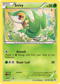 Snivy, Legendary Treasures #RC1, Pokémon TCG card