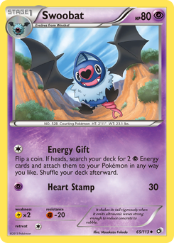 Swoobat, Legendary Treasures #65, Pokémon TCG card