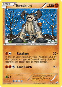Terrakion, Legendary Treasures #84, Pokémon TCG card