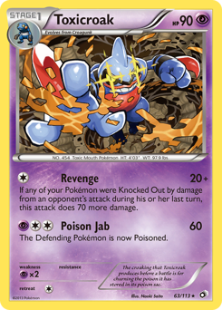 Toxicroak, Legendary Treasures #63, Pokémon TCG card