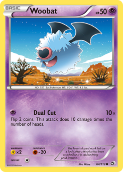 Woobat, Legendary Treasures #64, Pokémon TCG card