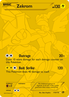 Zekrom, Legendary Treasures #115, Pokémon TCG card