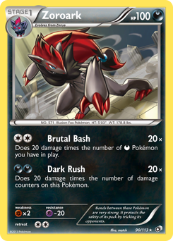 Zoroark, Legendary Treasures #90, Pokémon TCG card