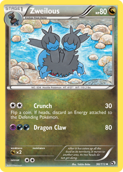 Zweilous, Legendary Treasures #98, Pokémon TCG card