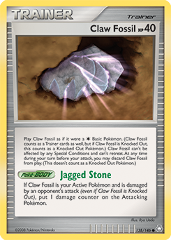 Claw Fossil, Legends Awakened #138, Pokémon TCG card