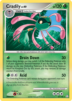 Cradily, Legends Awakened #21, Pokémon TCG card