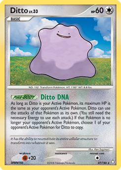 Ditto, Legends Awakened #27, Pokémon TCG card