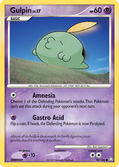 Gulpin, Legends Awakened #98, Pokémon TCG card