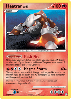 Heatran, Legends Awakened #6, Pokémon TCG card