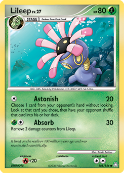 Lileep, Legends Awakened #105, Pokémon TCG card