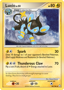 Luxio, Legends Awakened #62, Pokémon TCG card