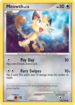 Meowth, Legends Awakened #106, Pokémon TCG card