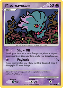 Misdreavus, Legends Awakened #107, Pokémon TCG card