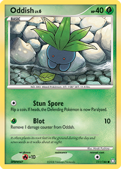 Oddish, Legends Awakened #111, Pokémon TCG card