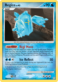Regice, Legends Awakened #36, Pokémon TCG card