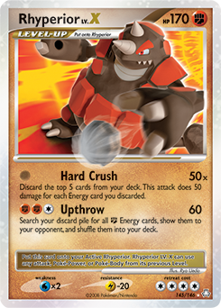 Rhyperior LV.X, Legends Awakened #145, Pokémon TCG card