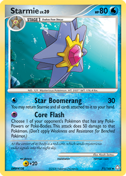 Starmie, Legends Awakened #71, Pokémon TCG card