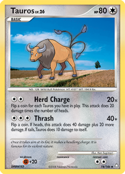 Tauros, Legends Awakened #74, Pokémon TCG card