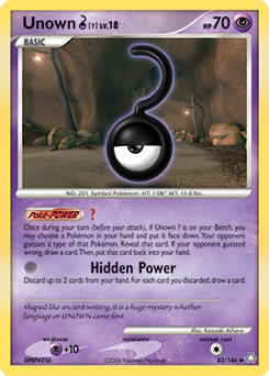 Unown ?, Legends Awakened #82, Pokémon TCG card