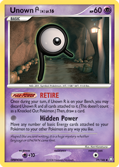 Unown R, Legends Awakened #77, Pokémon TCG card