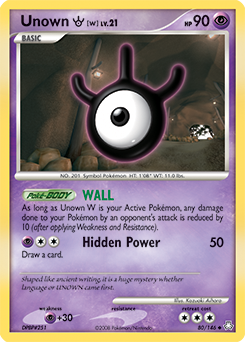 Unown W, Legends Awakened #80, Pokémon TCG card