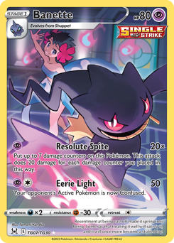 Banette, Lost Origin Trainer Gallery #TG07, Pokémon TCG card