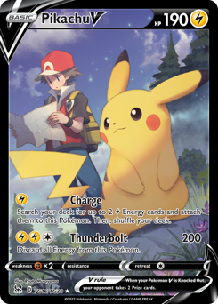 Pikachu V, Lost Origin Trainer Gallery #TG16, Pokémon TCG card