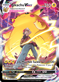 Pikachu VMAX, Lost Origin Trainer Gallery #TG17, Pokémon TCG card