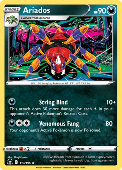 Ariados, Lost Origin #113, Pokémon TCG card