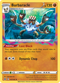 Barbaracle, Lost Origin #107, Pokémon TCG card