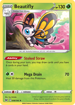 Beautifly, Lost Origin #8, Pokémon TCG card