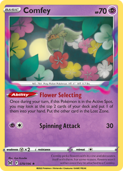 Comfey, Lost Origin #79, Pokémon TCG card