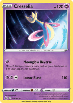 Cresselia, Lost Origin #74, Pokémon TCG card