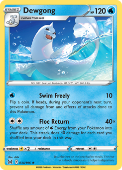 Dewgong, Lost Origin #34, Pokémon TCG card