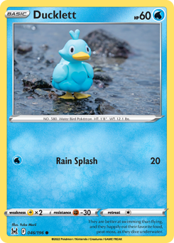 Ducklett, Lost Origin #46, Pokémon TCG card