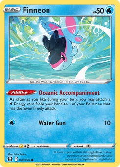 Finneon, Lost Origin #40, Pokémon TCG card