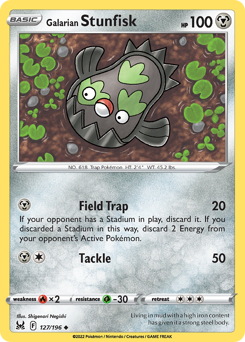 Galarian Stunfisk, Lost Origin #127, Pokémon TCG card