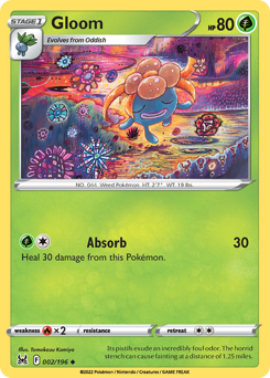 Gloom, Lost Origin #2, Pokémon TCG card