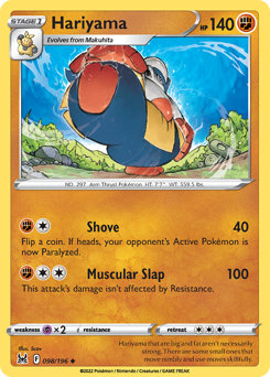 Hariyama, Lost Origin #98, Pokémon TCG card
