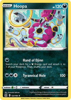 Hoopa, Lost Origin #122, Pokémon TCG card