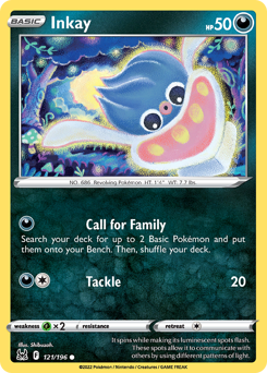 Inkay, Lost Origin #121, Pokémon TCG card