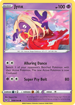 Jynx, Lost Origin #68, Pokémon TCG card