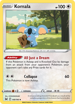 Komala, Lost Origin #149, Pokémon TCG card