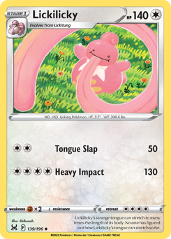Lickilicky, Lost Origin #139, Pokémon TCG card