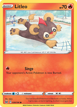 Litleo, Lost Origin #28, Pokémon TCG card