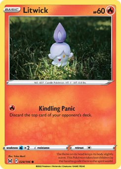 Litwick, Lost Origin #24, Pokémon TCG card