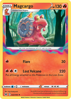 Magcargo, Lost Origin #22, Pokémon TCG card