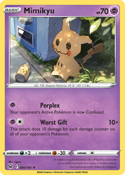 Mimikyu, Lost Origin #80, Pokémon TCG card